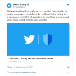 Twitter više neće dozvoljavati tvitove u kojima se 5G povezuje sa korona virusom